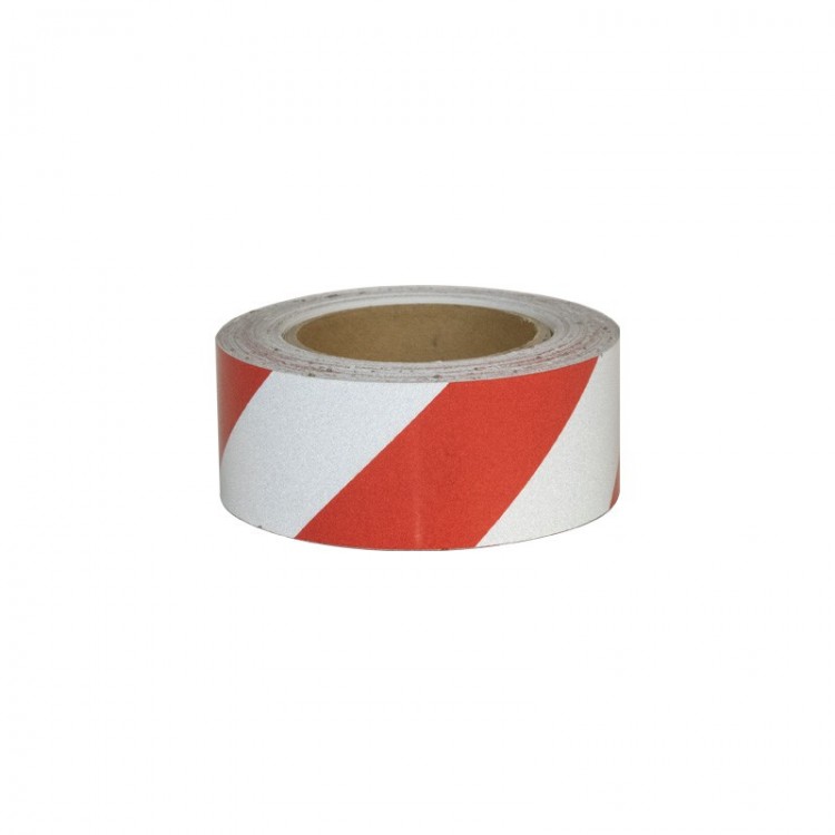 NASTRO SEGNALETICO BINACO/ROSSO RIFRANGENTE -