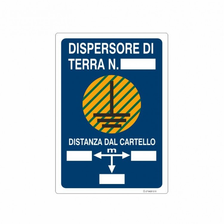 SEGNALE INDICAZIONE DISPERSORE DI TERRA N°__DISTANZE DAL CARTELLO M